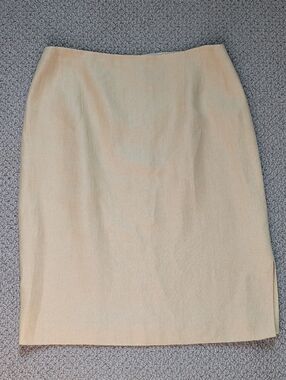 Classic Linen Rena Lange Camel Pencil Skirt 12